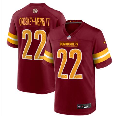 Men's Nike Jacory Croskey-Merritt Burgundy Washington Commanders Team Game Jersey