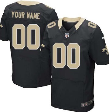 Men's Nike New Orleans Saints Customized Black Elite Jersey