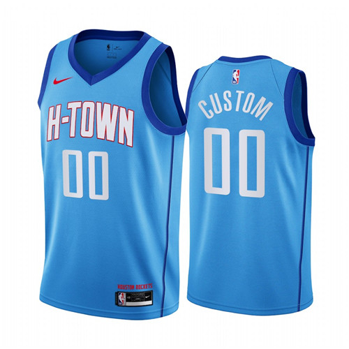 Men's Nike Rockets Personalized Blue NBA Swingman 2020-21 City Edition Jersey