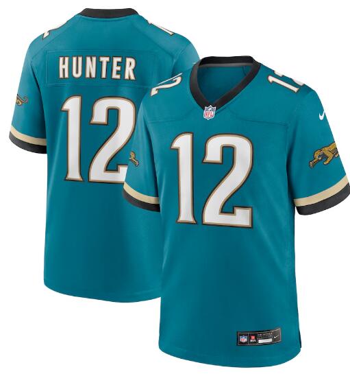 Men's Nike Travis Hunter Teal Jacksonville Jaguars 2025 NFL Draft First Round Pick 2nd Alternate Jersey