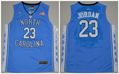 Men's North Carolina Tar Heels #23 Michael Jordan  Blue College Baseketball Jersey
