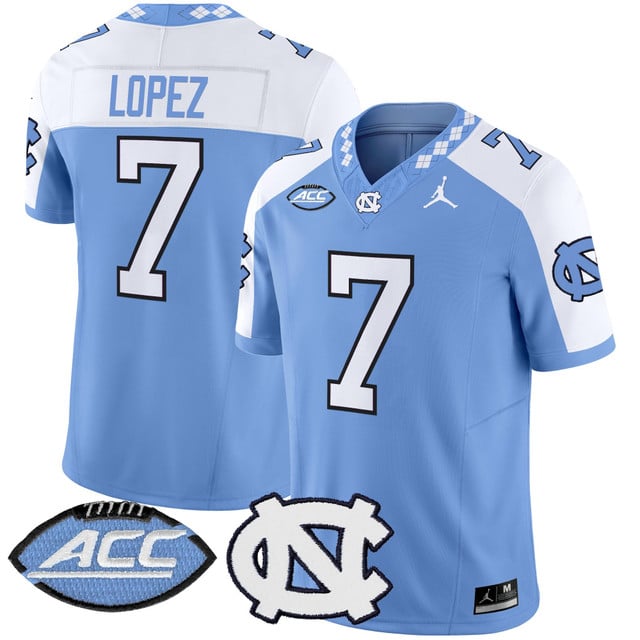 Men's North Carolina Tar Heels 2025 Vapor Limited Jersey #7 Gio Lopez