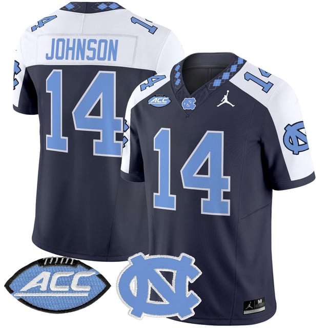 Men's North Carolina Tar Heels 2025 Vapor Limited Jersey alternate #14 Max Johnson
