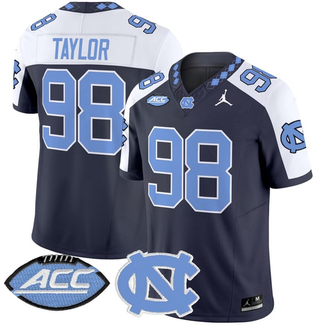 Men's North Carolina Tar Heels 2025 Vapor Limited Jersey alternate #98 Lawrence Taylor