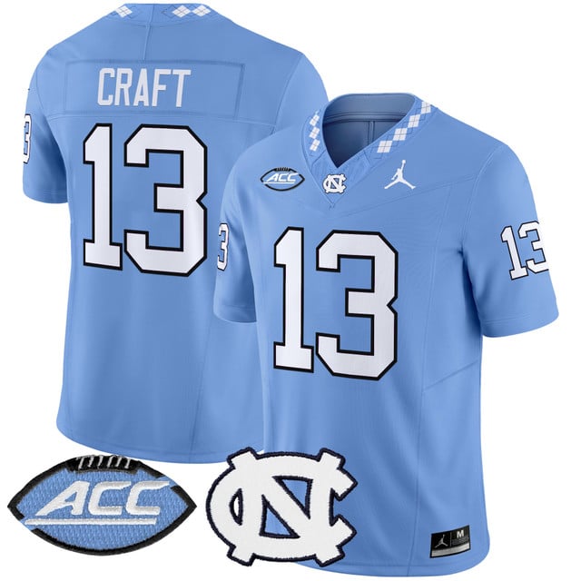 Men's North Carolina Tar Heels 2025 Vapor Limited Jersey blue #13 Tylee Craft