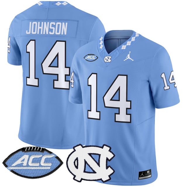 Men's North Carolina Tar Heels 2025 Vapor Limited Jersey blue #14 Max Johnson