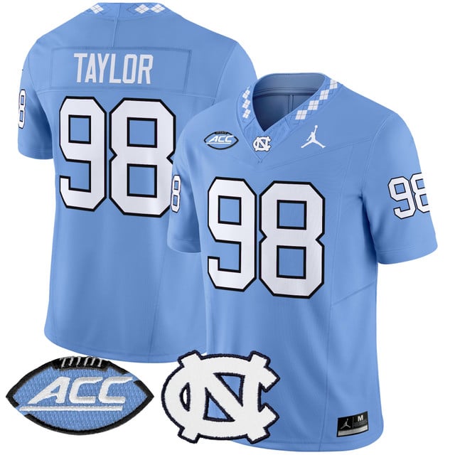 Men's North Carolina Tar Heels 2025 Vapor Limited Jersey blue #98 Lawrence Taylor