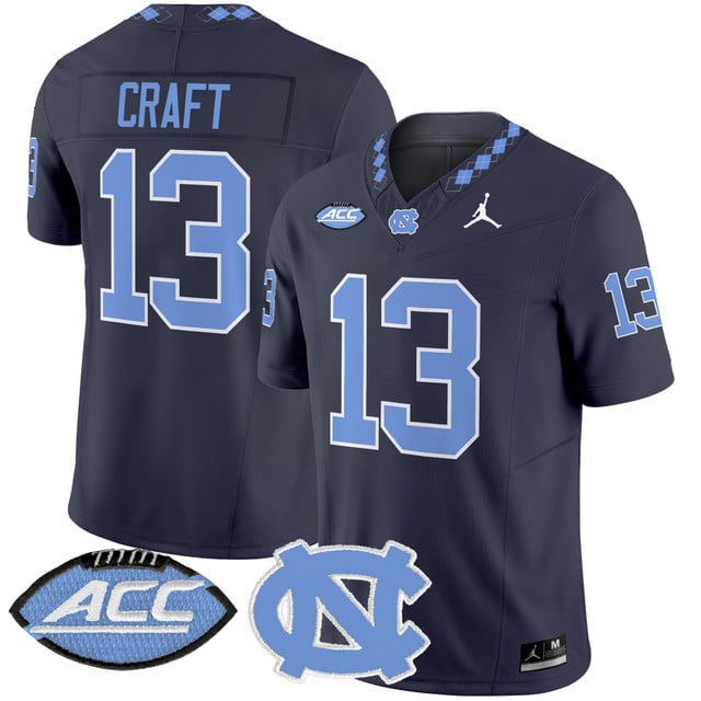 Men's North Carolina Tar Heels 2025 Vapor Limited Jersey navy #13 Tylee Craft