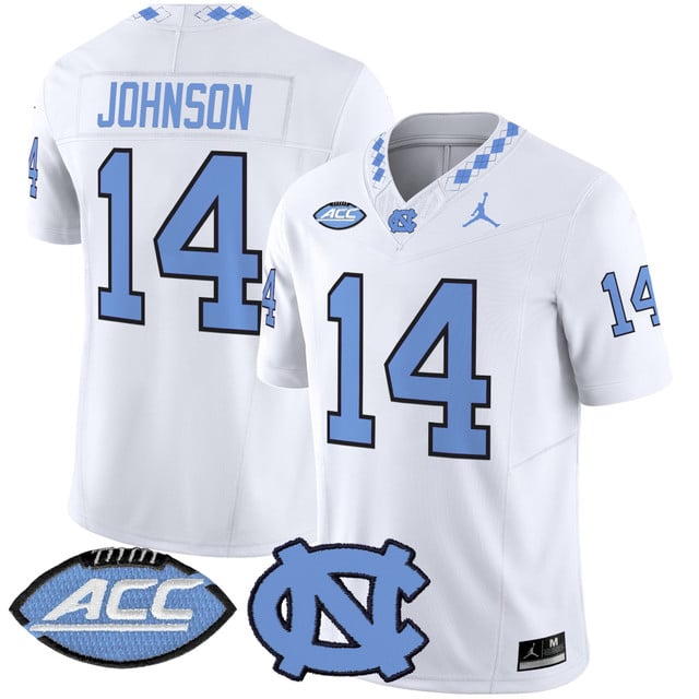 Men's North Carolina Tar Heels 2025 Vapor Limited Jersey white #14 Max Johnson