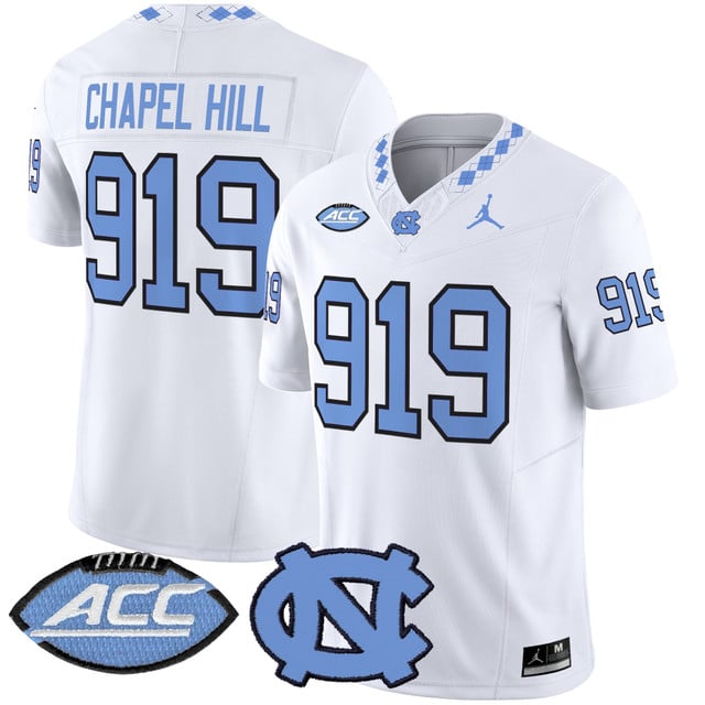 Men's North Carolina Tar Heels 2025 Vapor Limited Jersey white #919 Chapel Hill