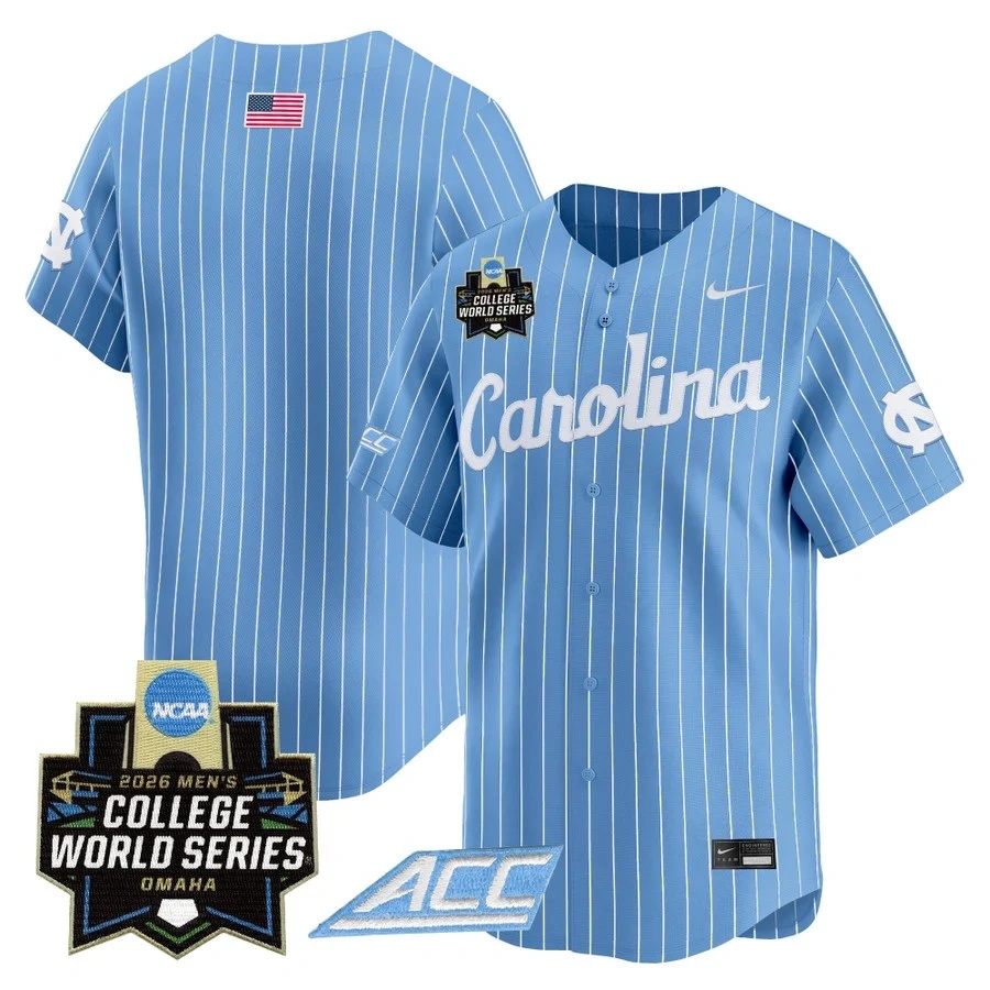Men's North Carolina Tar Heels 2026 World Series Vapor Premier Limited Jersey BLUE BLANK