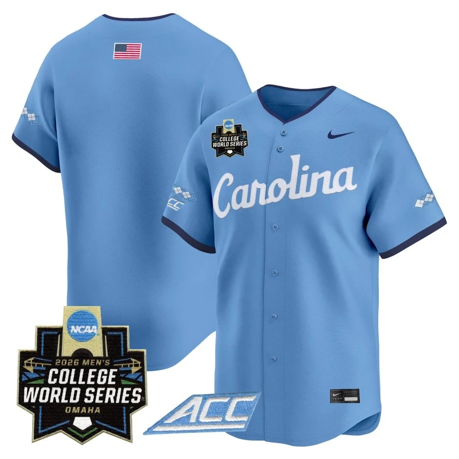 Men's North Carolina Tar Heels 2026 World Series Vapor Premier Limited Jersey BLUE2 BLANK