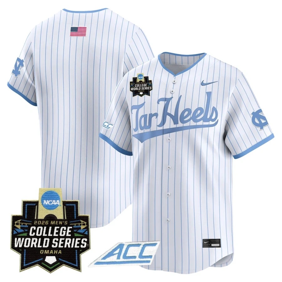 Men's North Carolina Tar Heels 2026 World Series Vapor Premier Limited Jersey WHITE BLANK