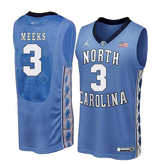 Men's North Carolina Tar Heels Kennedy Meeks 3 Light Blue Soul Swingman Basketball Jersey