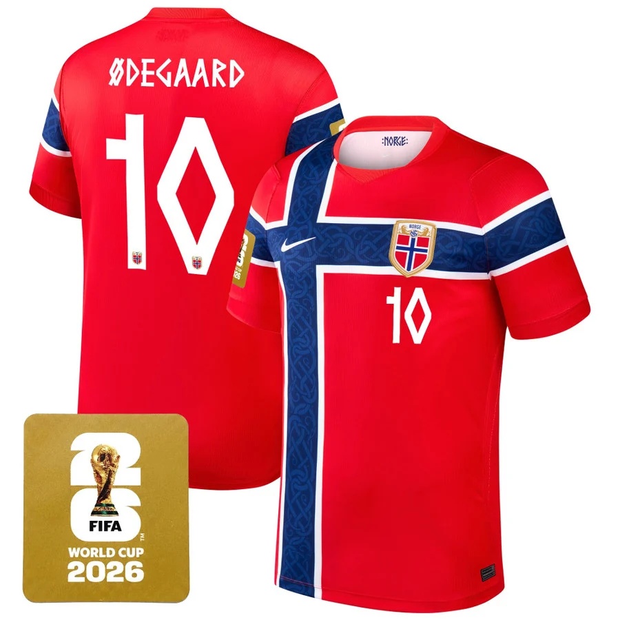 Men's Norway 2026 World Cup National Team Jersey RED #10 MARTIN ODEGAARD