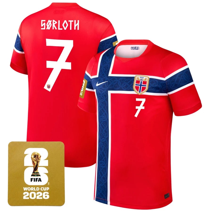 Men's Norway 2026 World Cup National Team Jersey RED #7 ALEXANDER SORLOTH
