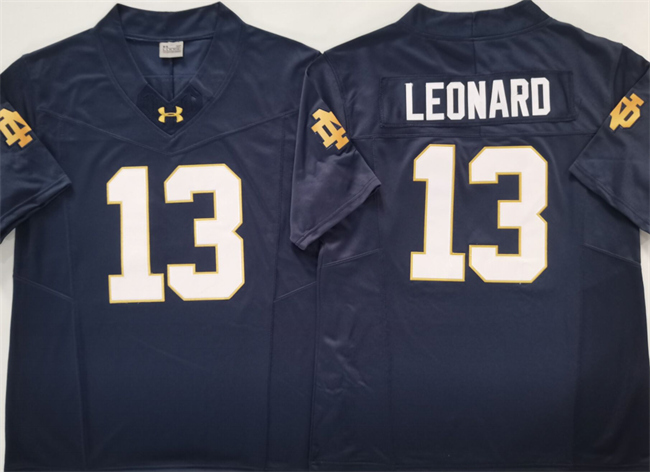 Men's Notre Dame Fighting Irish #13 Riley Leonard Navy 2025 F.U.S.E. Limited Stitched Jersey