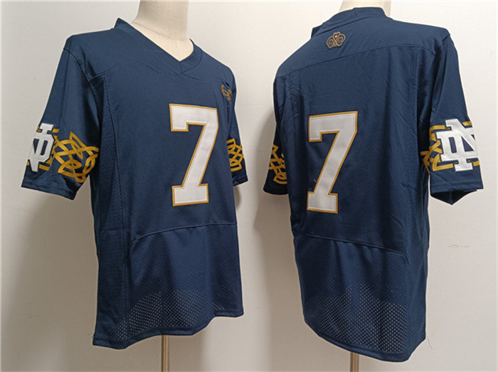 Men's Notre Dame Fighting Irish #7 Audric Estim?? Navy Limited Stitched Jersey
