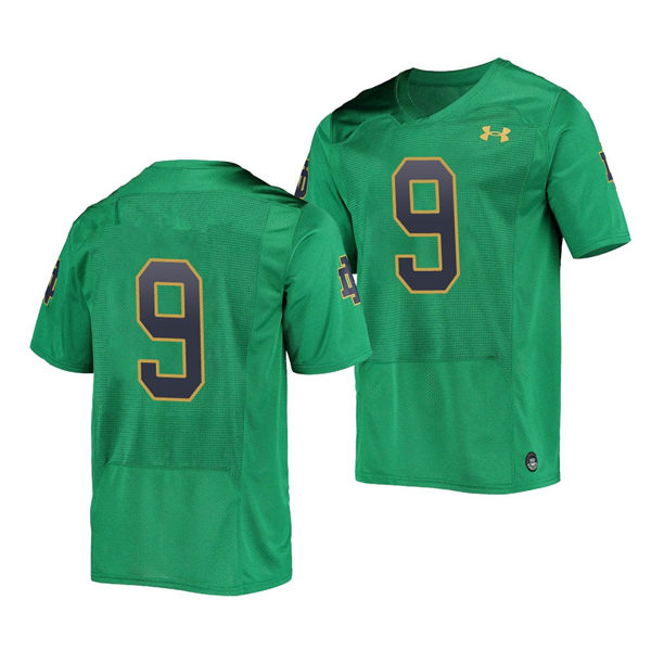 Men's Notre Dame Fighting Irish #9 Tony Rice Green Alternate Under Armour Stitched College Football Jersey