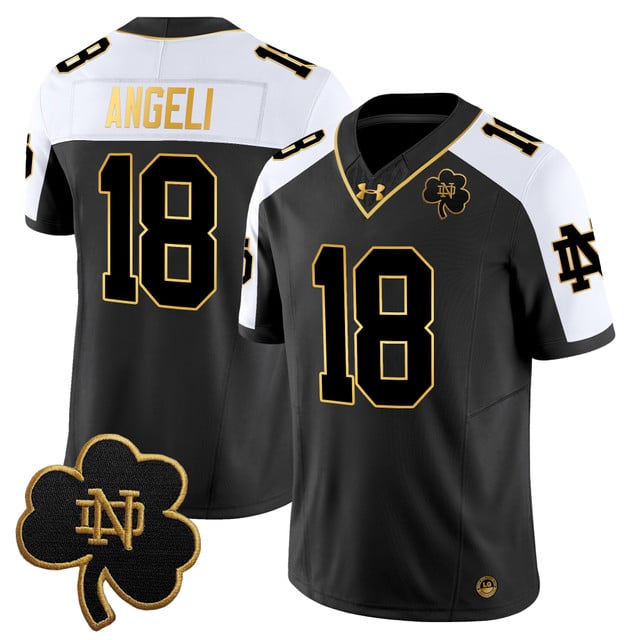 Men's Notre Dame Fighting Irish 2025 Gold Vapor Limited Jersey #18 Steve Angeli