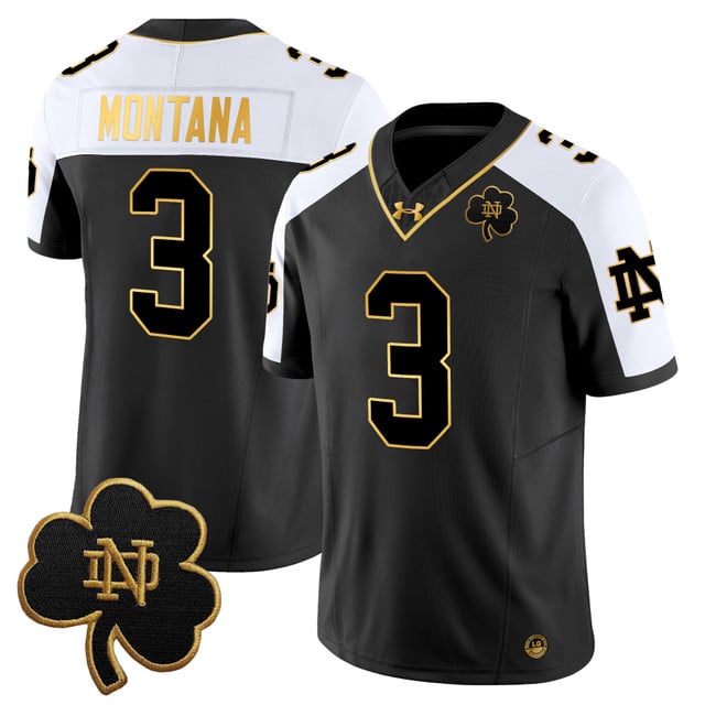 Men's Notre Dame Fighting Irish 2025 Gold Vapor Limited Jersey #3 Joe Montana