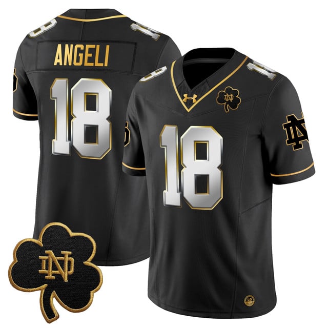 Men's Notre Dame Fighting Irish 2025 Gold Vapor Limited Jersey black limited #18 Steve Angeli