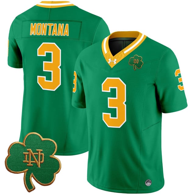 Men's Notre Dame Fighting Irish 2025 Vapor Limited Jersey V3 throwback #3 Joe Montana