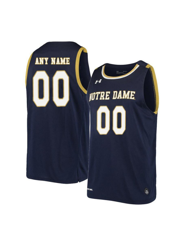 Men's Notre Dame Fighting Irish Custom Under Armour Navy Retro Basketball Jersey 