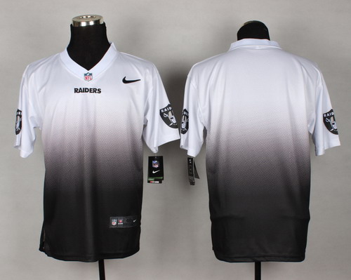 Men's Oakland Raiders Blank White Black Fadeaway Nik Elite Jersey