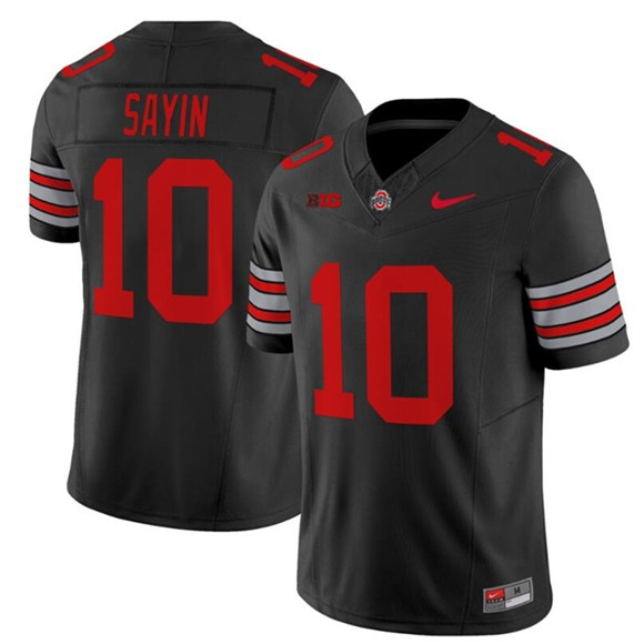 Men's Ohio State Buckeyes #10 Julian Sayin Black F.U.S.E. Stitched Football Jersey