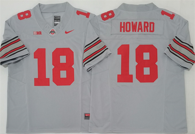 Men's Ohio State Buckeyes #18 Will Howard Gray 2025 F.U.S.E. Limited Stitched Jersey