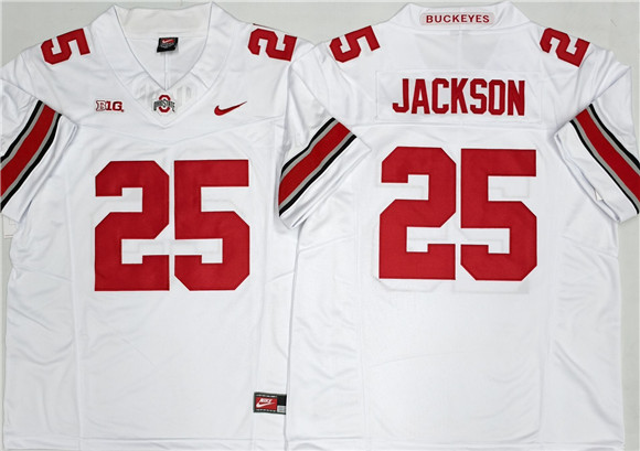 Men's Ohio State Buckeyes #25 Lamar Bo Jackson White 2025 F.U.S.E. Limited Stitched Jersey