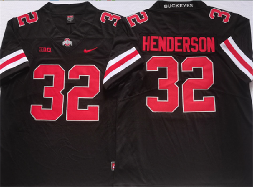 Men's Ohio State Buckeyes #32 HENDERSON Black Stitched Jerseys