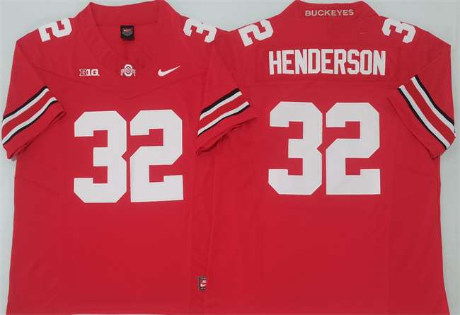 Men's Ohio State Buckeyes #32 TreVeyon Henderson Red 2025 F.U.S.E. Limited Stitched Jersey