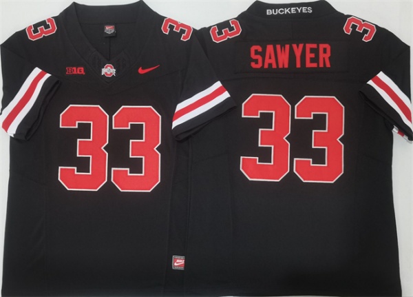 Men's Ohio State Buckeyes #33 Jack Sawyer Black 2025 F.U.S.E. Limited Stitched Jersey