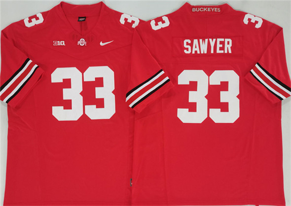 Men's Ohio State Buckeyes #33 Jack Sawyer Red 2025 F.U.S.E. Limited Stitched Jersey