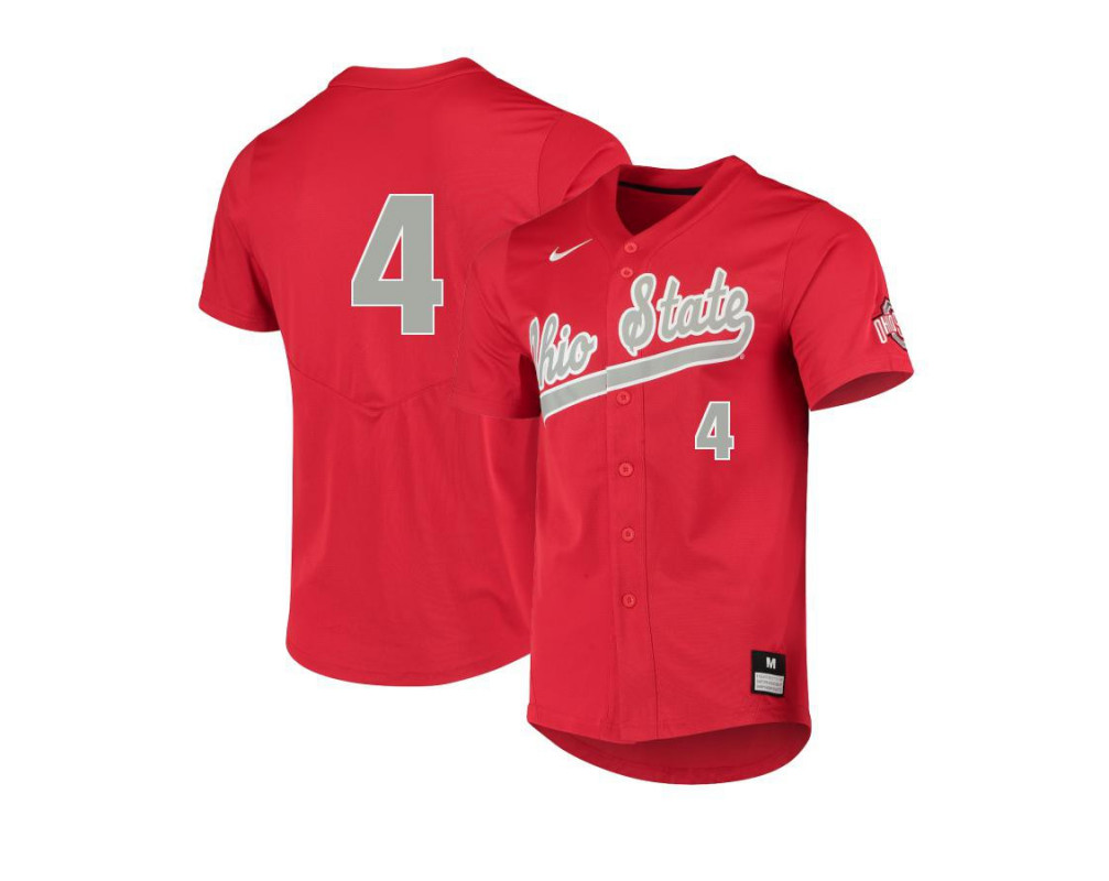 Men's Ohio State Buckeyes #4 Zach Dezenzo Nike Scarlet College Baseball  Game Jersey
