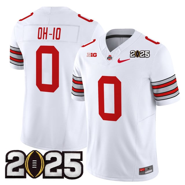 Men's Ohio State Buckeyes 'Heritage Stripe' 2025 CFP Final Patch Vapor Limited Jersey #0 OH-IO