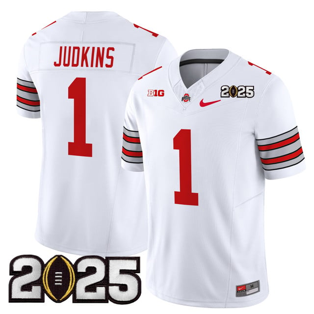 Men's Ohio State Buckeyes 'Heritage Stripe' 2025 CFP Final Patch Vapor Limited Jersey #1 Quinshon Judkins