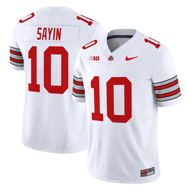 Men's Ohio State Buckeyes 'Heritage Stripe' 202526 Vapor Limited Jersey #10 Julian Sayin