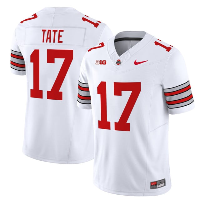 Men's Ohio State Buckeyes 'Heritage Stripe' 202526 Vapor Limited Jersey #17 Carnell Tate