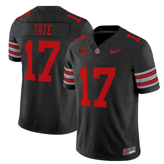 Men's Ohio State Buckeyes 'Heritage Stripe' 202526 Vapor Limited Jersey black #17 Carnell Tate