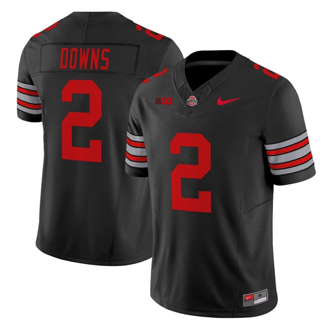 Men's Ohio State Buckeyes 'Heritage Stripe' 202526 Vapor Limited Jersey black #2 Caleb Downs