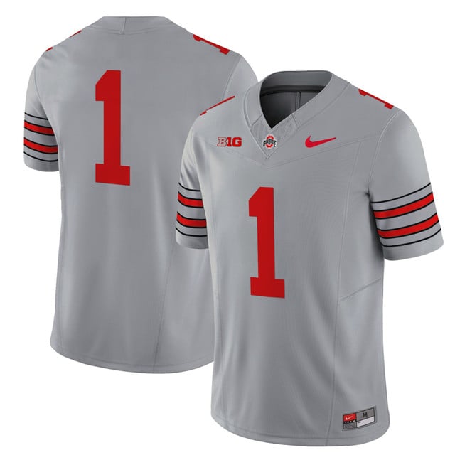 Men's Ohio State Buckeyes 'Heritage Stripe' 202526 Vapor Limited Jersey gray #1