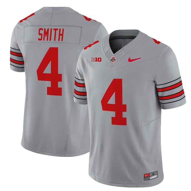 Men's Ohio State Buckeyes 'Heritage Stripe' 202526 Vapor Limited Jersey gray #4 Jeremiah Smith