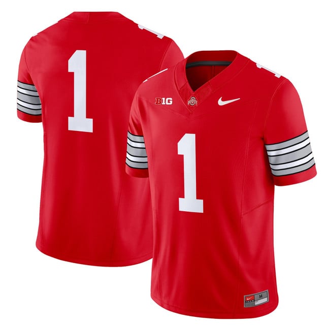 Men's Ohio State Buckeyes 'Heritage Stripe' 202526 Vapor Limited Jersey red #1