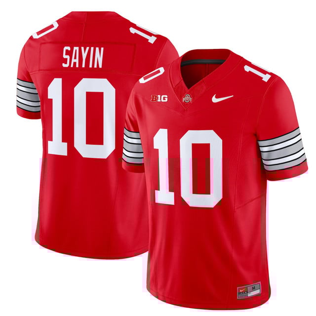 Men's Ohio State Buckeyes 'Heritage Stripe' 202526 Vapor Limited Jersey red #10 Julian Sayin