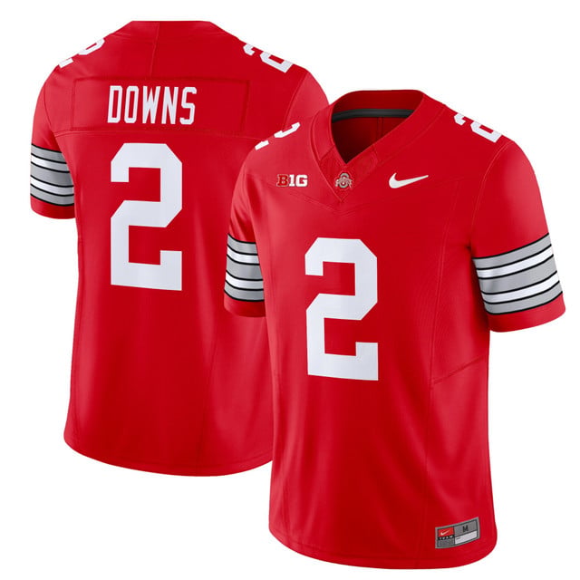 Men's Ohio State Buckeyes 'Heritage Stripe' 202526 Vapor Limited Jersey red #2 Caleb Downs