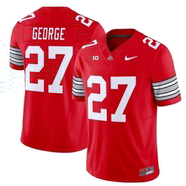 Men's Ohio State Buckeyes 'Heritage Stripe' 202526 Vapor Limited Jersey red #27 Eddie George