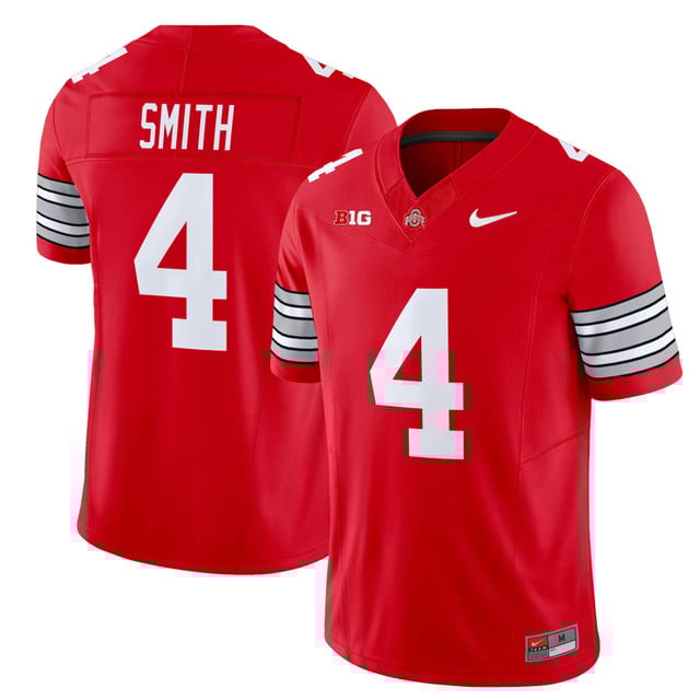 Men's Ohio State Buckeyes 'Heritage Stripe' 202526 Vapor Limited Jersey red #4 Jeremiah Smith
